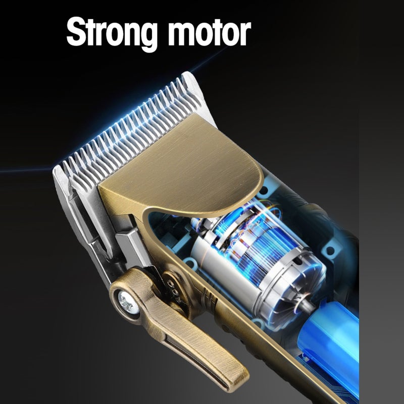 Electric Hair Clippers: Gold USB Cordless, Long 90+ Minute Battery Life, Powerful Low Noise Motor - Ergonomic Carbon Steel Build, Sharp Stainless Steel Blades for Home & Professional Hair Trimming - Image 4