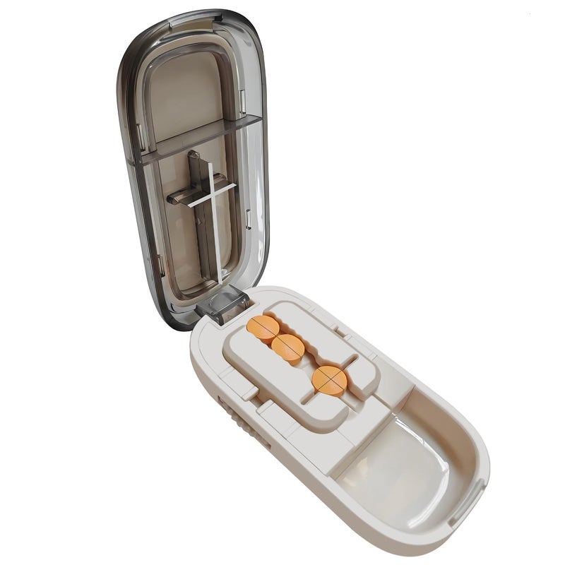 EPOCHWIT Pill Cutter for Cutting Multiple Pills, 1/2 1/4 Pill Splitter for Large, Small and Tiny Pills, with Improved Sharp Blade, Adjustable Centering Device - Image 1