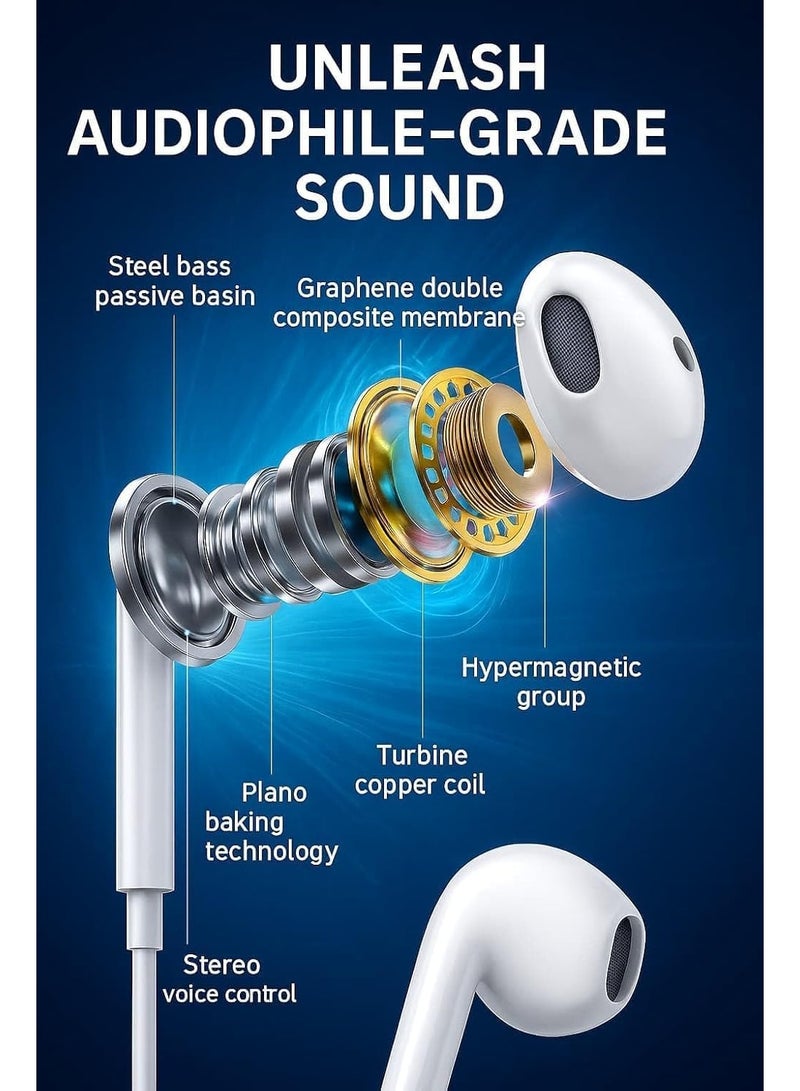 Youque Lightning Wired Earphones, Built-in Microphone & Volume Control ,Compatible with iPhone 14/13/12/11/XS/XR/SE, Pro/Pro Max - Image 5