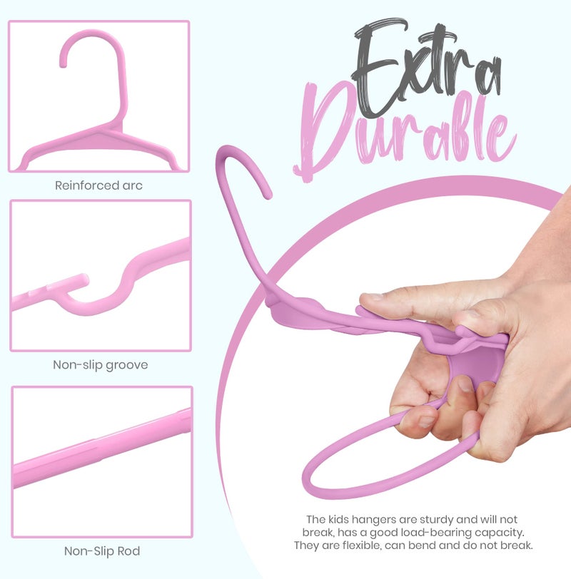 Utopia Home 20 Pack Kids Hangers - 11.5 Inch Plastic Baby Hangers For Closet - Childrens Hangers For Clothes & Infant Hangers For Closet - Ideal For Everyday Standard Use (Baby Pink) - Image 4