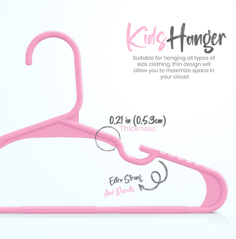 Utopia Home 20 Pack Kids Hangers - 11.5 Inch Plastic Baby Hangers For Closet - Childrens Hangers For Clothes & Infant Hangers For Closet - Ideal For Everyday Standard Use (Baby Pink) - Image 2