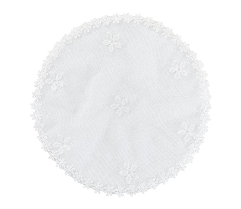 PAMOR First Communion Veils for Girls Lace Chapel Cap Veil Mantilla Veils Church Veil for Catholic Baptism Circle Round (White B) - Image 5