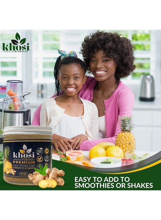 KNP - Premium Wildcrafted Dr Sebi Inspired Sea Moss Gel With Pineapple & Ginger Vitamin And Mineral Rich Sea Moss Gel For Immune Support And Energy Great In Drinks Smoothies And More! (16) - Image 1