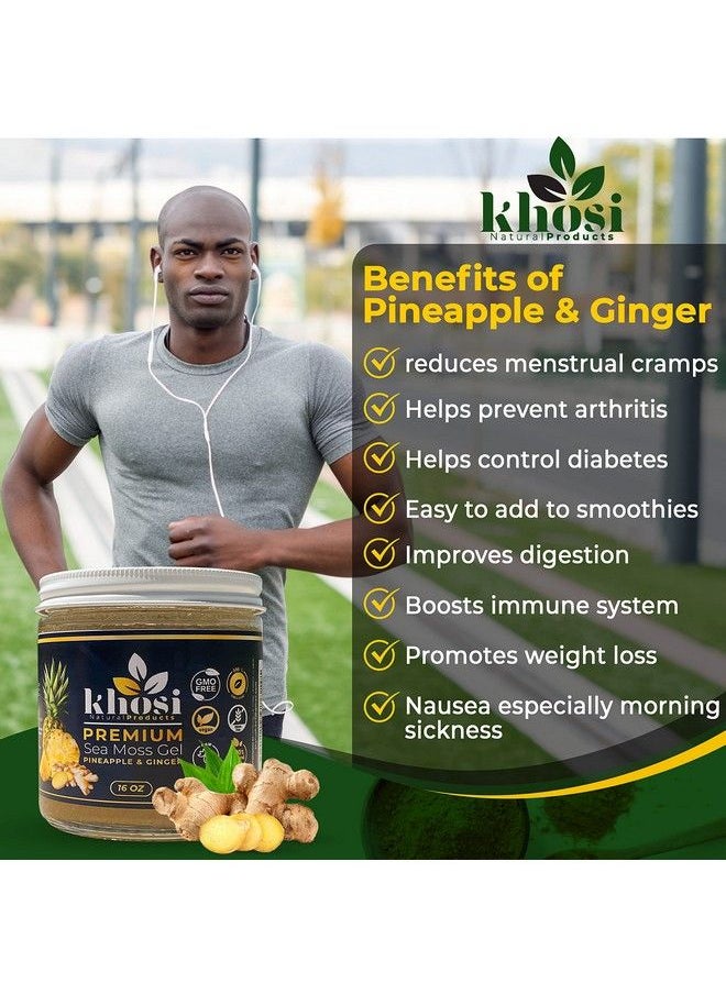 KNP - Premium Wildcrafted Dr Sebi Inspired Sea Moss Gel With Pineapple & Ginger Vitamin And Mineral Rich Sea Moss Gel For Immune Support And Energy Great In Drinks Smoothies And More! (16) - Image 1
