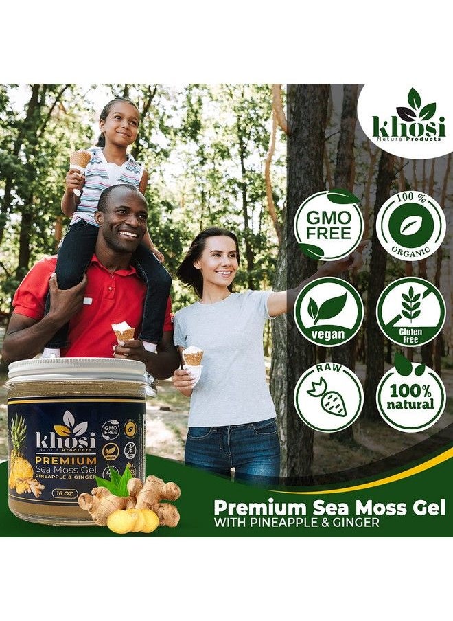 KNP - Premium Wildcrafted Dr Sebi Inspired Sea Moss Gel With Pineapple & Ginger Vitamin And Mineral Rich Sea Moss Gel For Immune Support And Energy Great In Drinks Smoothies And More! (16) - Image 1