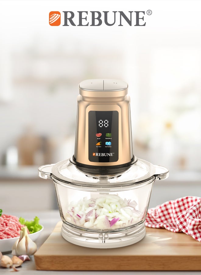 REBUNE Electric Chopper, Powerful Performance For All Your Needs 3 L 500 W RE-2-191 Gold - Image 3