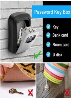 Generic Key Locks Box Outdoor Anti-theft Code Key Box Wall Door Mounted Storage Lockbox for Home  - Image 4