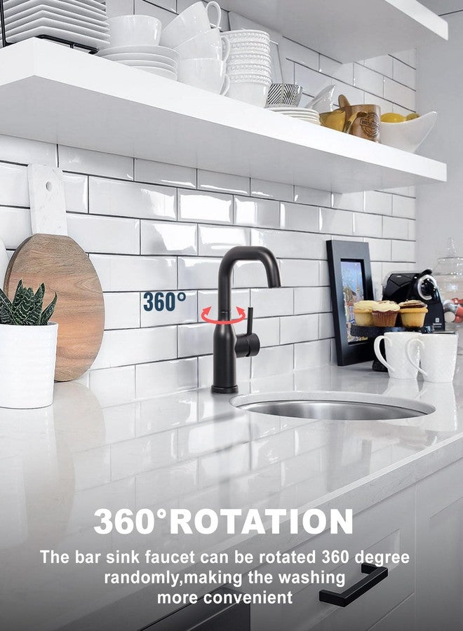 Arcora Bar Sink Faucet Single Hole: ARCORA Matte Black Wet Bar Faucets - Prep Sink Faucet 360 Swivel - Small Kitchen Bathroom Faucet with cUPC Supply Lines - Image 2