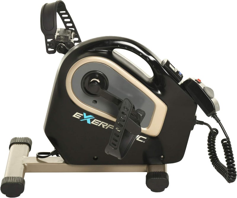 Exerpeutic 2000M Motorized Under Desk Exercise Bike - Electric Legs and Arms Pedal Exerciser - Fitness Equipment for Home Use - Remote Work Office Accessory - Black - Image 1