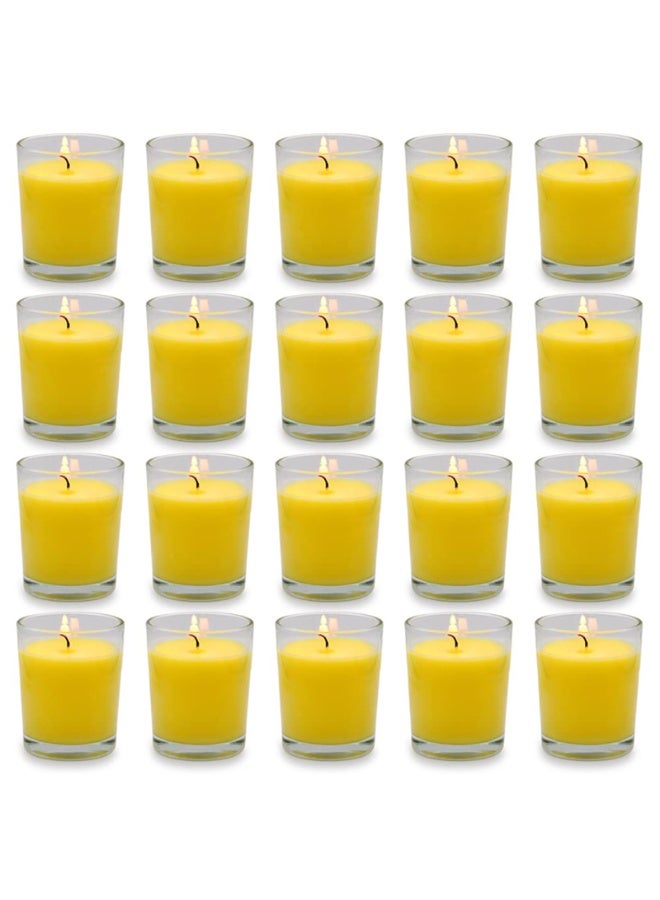 Small Citronella Candles Outdoor and Indoor Soy Wax Votive Candles for Party Dinner and Camping - 12 Hours Burn Time, Set of 20  - Image 1