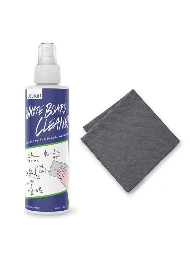 Loukin Non-Toxic Whiteboard Cleaner, 8.5 Fl Oz Dry Erase Board Cleaner, Low-Odor Whiteboard Cleaning Spray With Cloth, Removes Stubborn Marks From Whiteboards  - Image 1