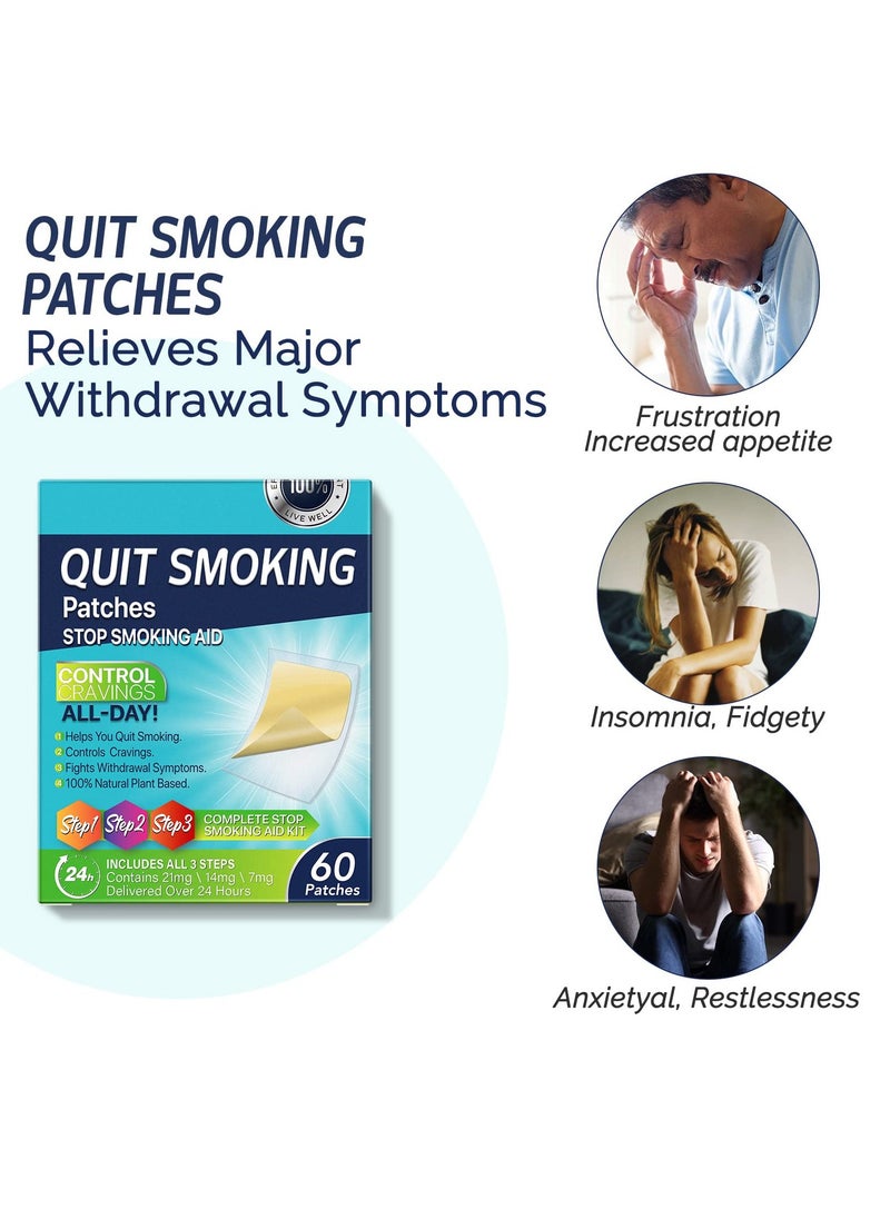 Quit Smoking Patches, Helping Quit Patch, Stop Smoking Aid, Steps 1 Through 3 to Quit Smoking, Help Craving Control & Clear Lung, Invisible Nicotine Patches, 8 Week Stop Smoking Program