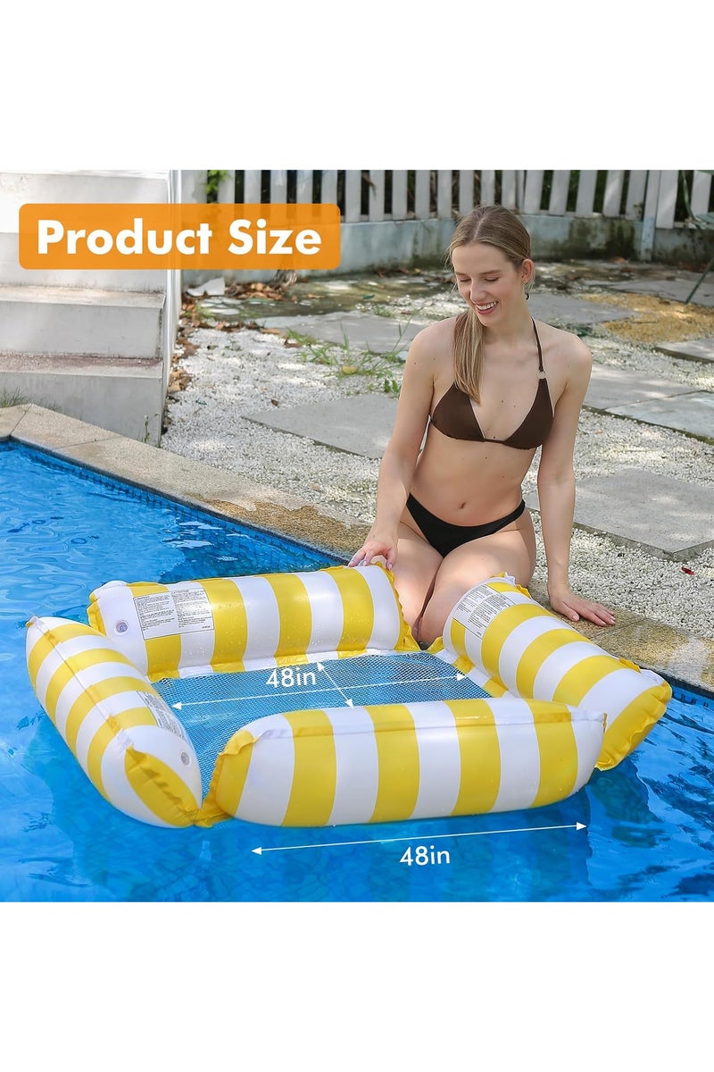 Inflatable pool float Practical, versatile design: hammock, chair, or floating bed Equipped with a strong net for optimal stability and comfort Lightweight and easy to carry, ideal for the pool, beach, or lake Designed to provide maximum comfort and relaxation during your summer adventures! - Image 3