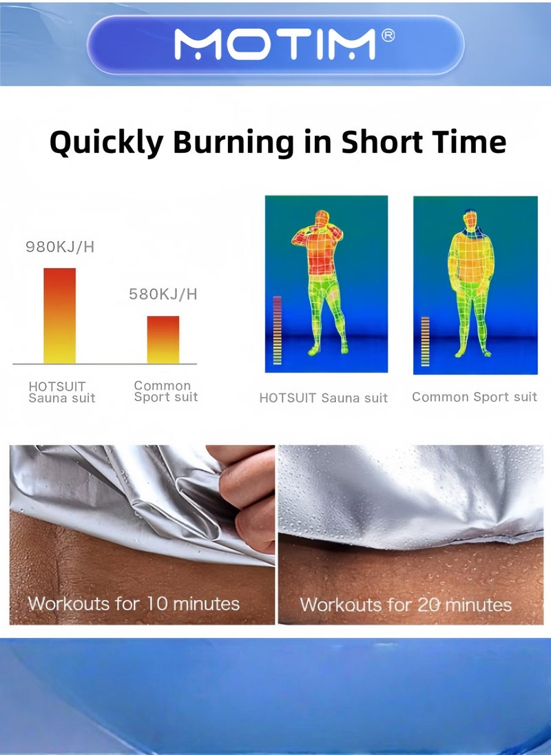 موتيم جاكيت الساونا للرجال مع قبعة للحفاظ على الحرارة جاكيت للتعرق للتمرين والركض - Image 3