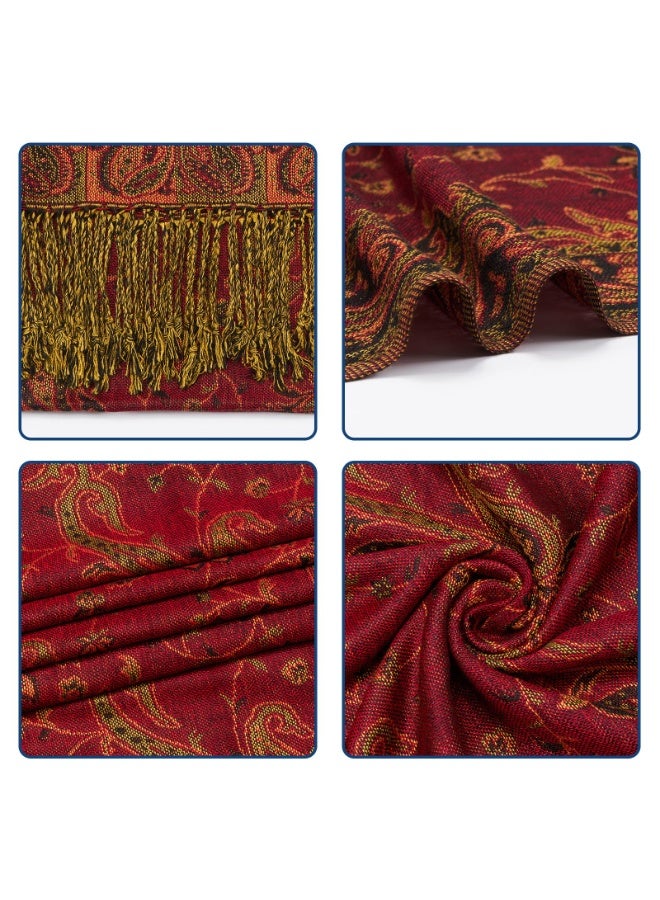 Women'S Retro Jacquard Imitation Cashmere Shawl Scarf With Tassels Suitable For Dinners And Weddings (180x70cm) - Image 3