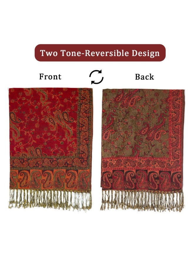 Women'S Retro Jacquard Imitation Cashmere Shawl Scarf With Tassels Suitable For Dinners And Weddings (180x70cm) - Image 5