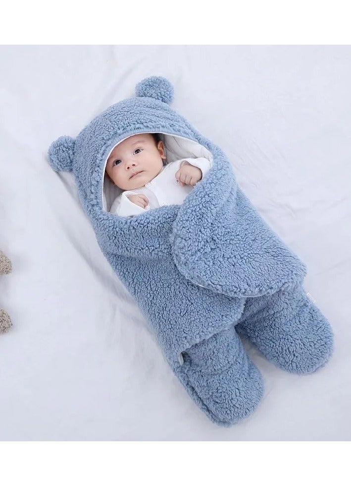 Baby Sleeping Bag Newborn Blankets 3-9 Months Baby Stroller Sleeping Bags Thicken Wrap Boys Girls Sleeping Bags blue - Image 1