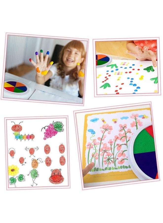 ArtBee ArtBee 6 Colors Ink Pads- Stamp with 6 Disgn Stamps DIY Finger Color-Painting Craft Cardmaking DIY Ink Pad for Kids Montessori Drawing Learning Education Toys  - Image 5
