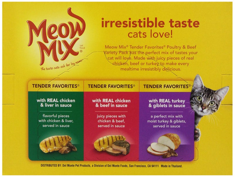 Meow Mix Tender Favorites Poultry & Beef Variety Pack, 2.75-Ounce Cups, 12-Count - Image 2