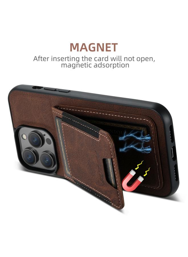 Suteni Case For iPhone 16 Pro H03 Litchi Leather Card Bag Stand Back Phone Case - Image 5