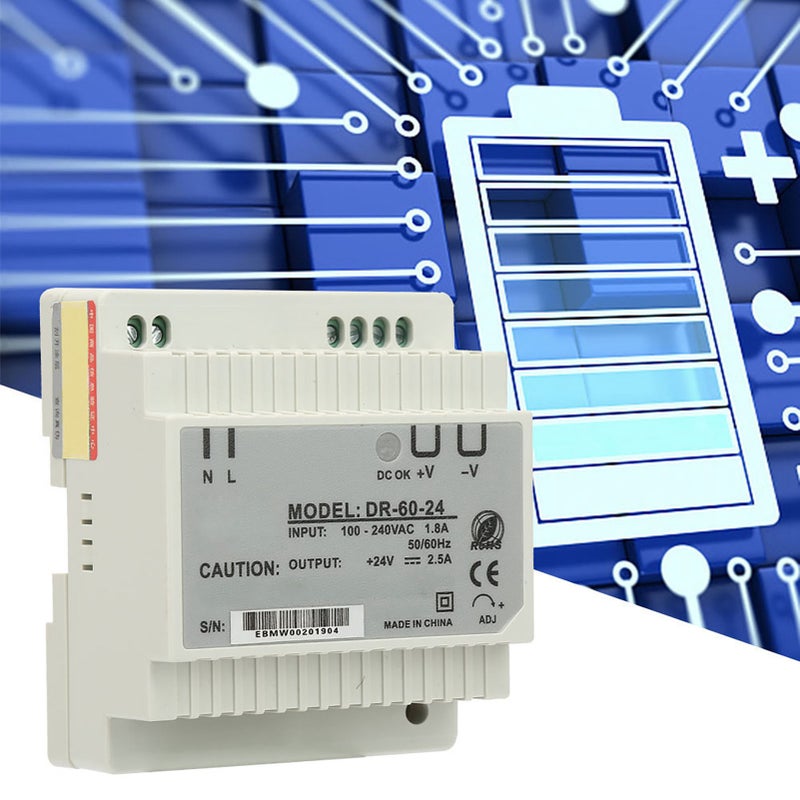 مصدر طاقة مسار دين DR‑60‑24 60 واط بمخرج واحد 24 فولت مصدر طاقة متباكل AC/DC - Image 2