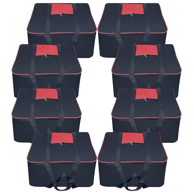 NYLON BIG UNDERBED MOISTURE PROOF STORAGE BAG WITH ZIPPERED CLOSURE AND HANDLE BLACK 54X46X28CM RECTANGULAR 8 PCS