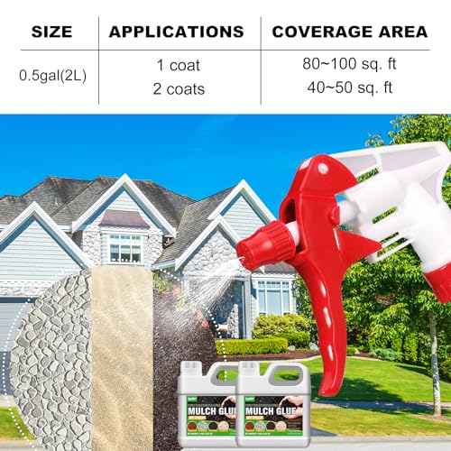 Vividye Gravel Binder & Mulch Glue - 0.5 Gallon Rock Glue for Landscaping, Ready-to-Use Spray | Stabilizes & Bonds Pea Gravel, Bark, Sand, Pine Straw | Long-Lasting Lockdown for Garden, Pathways, Flower Beds - Image 5