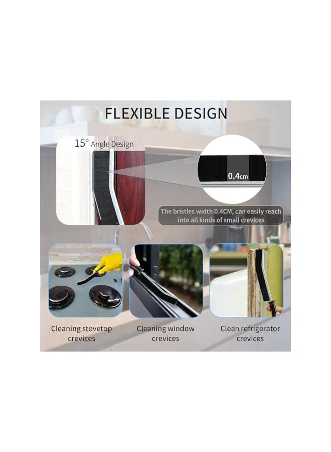 promass Hard Bristle Crevice Cleaning Brush, Crevice Cleaning Brush, Multifunctional Bathroom Gap Cleaning Brush, Crevice Cleaning Tool for Corner Kitchen Bathroom Window Groove (3PCS) - Image 5