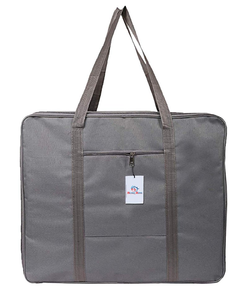 Kuber Industries Heart Home Small Size Lightweight Foldable Rexine Jumbo Underbed Storage Bag With Zipper And Handle Grey Royal BluePack of 2 - Image 2