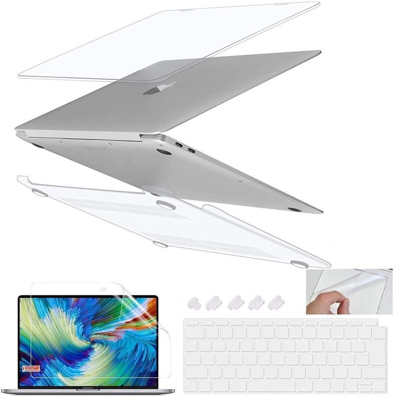 GIOIA BAZAAR Case for MacBook, Transparent Plastic Hard Shell Case Cover Compatible with MacBook Air 13 inch / 13.3" (Models: A1466 & A1369, Older Version 2010-2017 Release), Clear Combo - Image 1