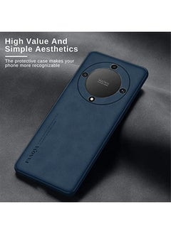 Generic Compatible with Case for Honor X9A Hybrid Heavy Duty Protection Shockproof Defender Cover Case Lambskin Leather Soft Silicone Back Cover Camera Len Shockproof Bumper Funda (Blue)  - Image 3