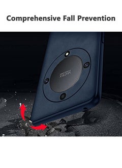 Generic Compatible with Case for Honor X9A Hybrid Heavy Duty Protection Shockproof Defender Cover Case Lambskin Leather Soft Silicone Back Cover Camera Len Shockproof Bumper Funda (Blue)  - Image 4