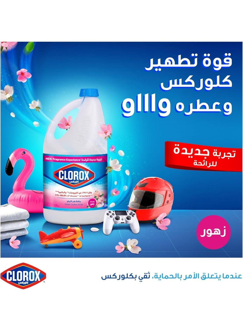 Clorox Liquid Bleach New Floral Fragrance Experience Kills 99.9% of Viruses and Bacteria Keeps Clothes White 1.89L - Image 2