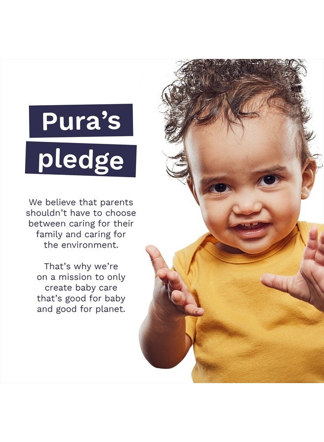 Pura Baby Wipes - 100% Plastic-Free & Plant Based Wipes, 99% Water, Suitable for Sensitive & Eczema-prone Skin, Fragrance Free & Hypoallergenic, Cruelty Free, EWG Verified, 1 Pack of 60 Wet Wipes - Image 5