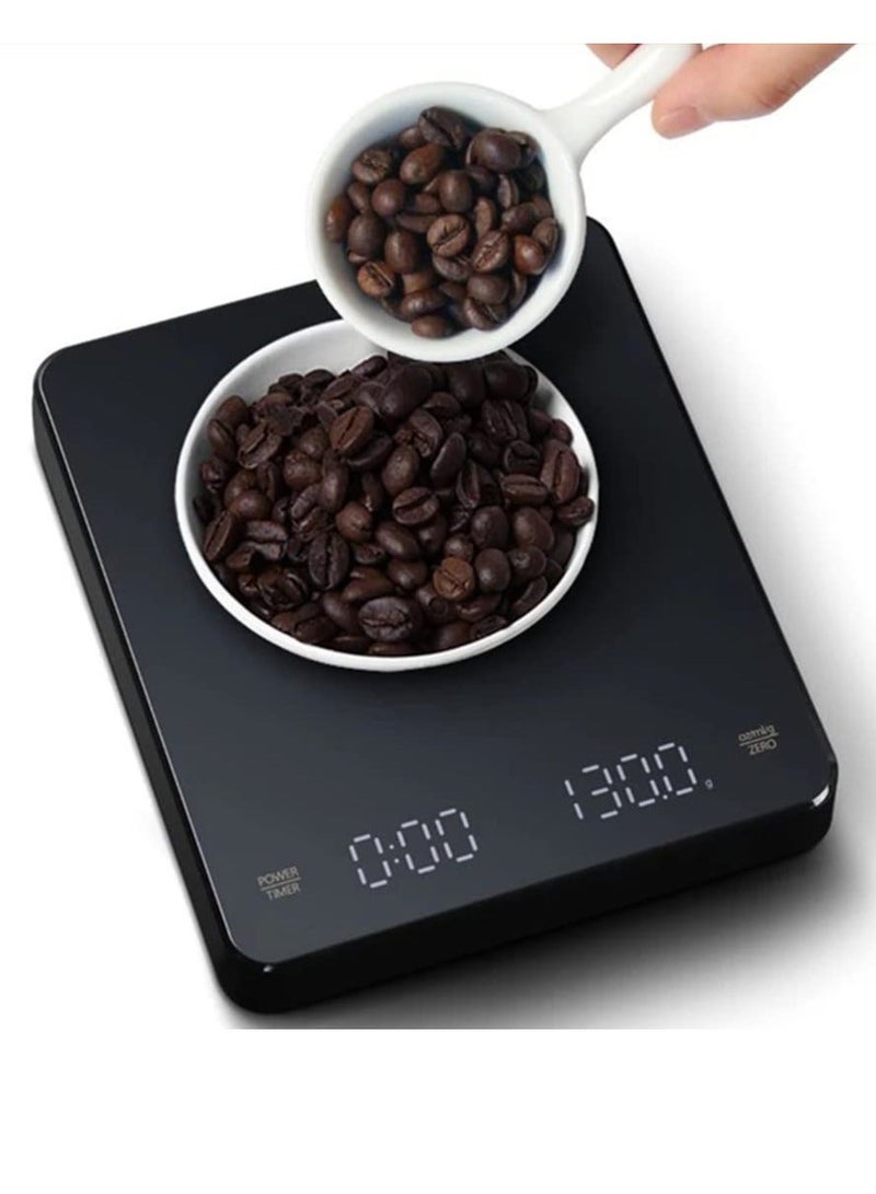 MIRU Digital Coffee Scale with Smart LED Display, Auto Timer, 3kg/0.1g Precision, Dual-Unit (oz/ml/g) for Barista Brewing - Image 1