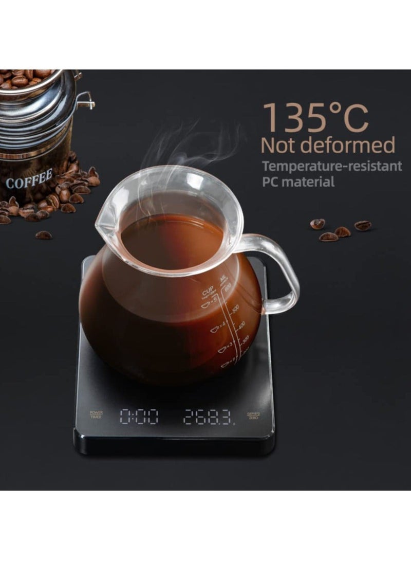 MIRU Digital Coffee Scale with Smart LED Display, Auto Timer, 3kg/0.1g Precision, Dual-Unit (oz/ml/g) for Barista Brewing - Image 4