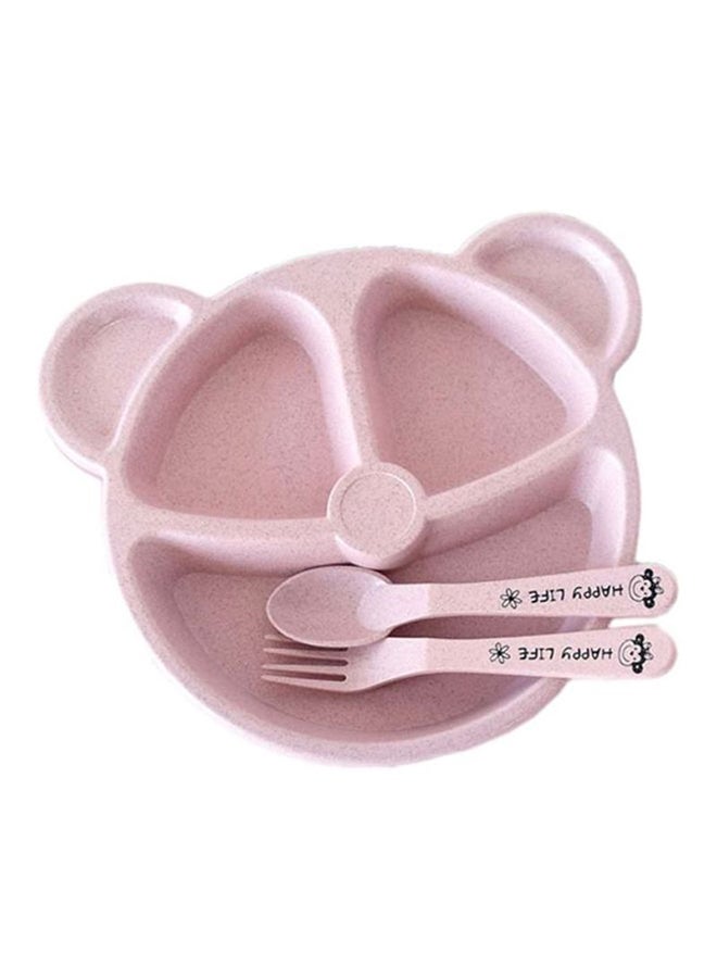 3-Piece Durable Long-lasting Wheat Straw Counterpart Dinnerware Set Comfortable for Baby - Image 1