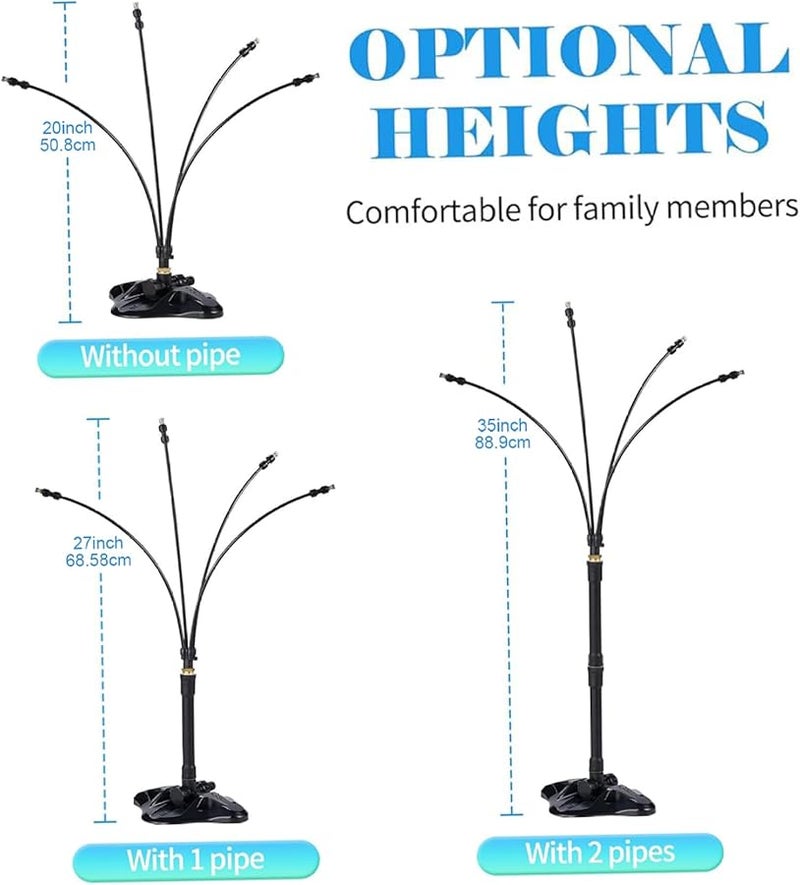 Adjustable Height Portable Misting System with 26ft Water Line for Outdoor Cooling - Image 3