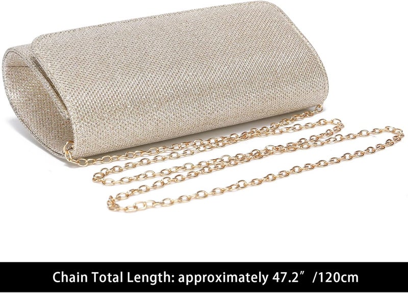 Outrip Women's Evening Bag Clutch Purse Glitter Party Wedding Handbag with Chain - Image 4