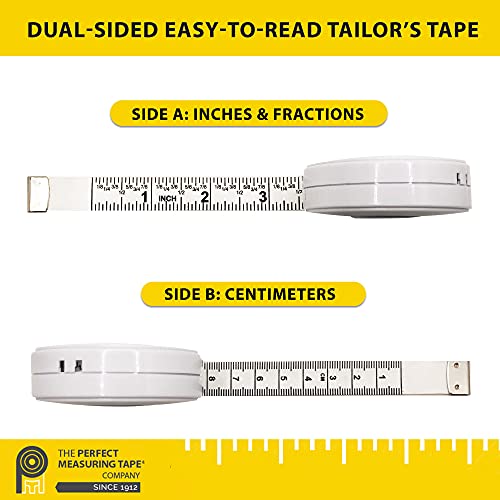 Perfect Measuring Tape - Premium Retractable Tailor’s Tape Measure & Crafters Tape – 80″ / 2m - Pocket Sized Fractional Inch & Metric Tape Measure for Fabric, Body, and Sewing Measurements - Image 3