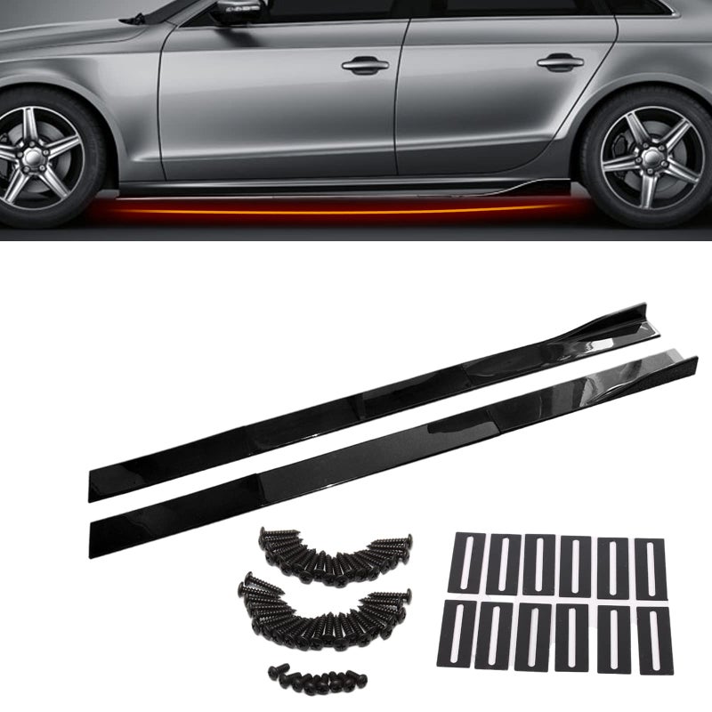 YIUIY Side Skirts Extension Rocker Panel Splitter Kit Universal 866 Inch22M Compatible with BMW Mercedes Benz Audi Lexus Infiniti Mazda More
