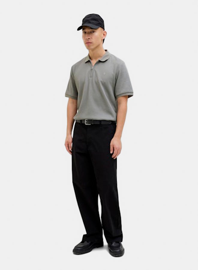 JACK & JONES Mens Austin Zip Polo - Image 1