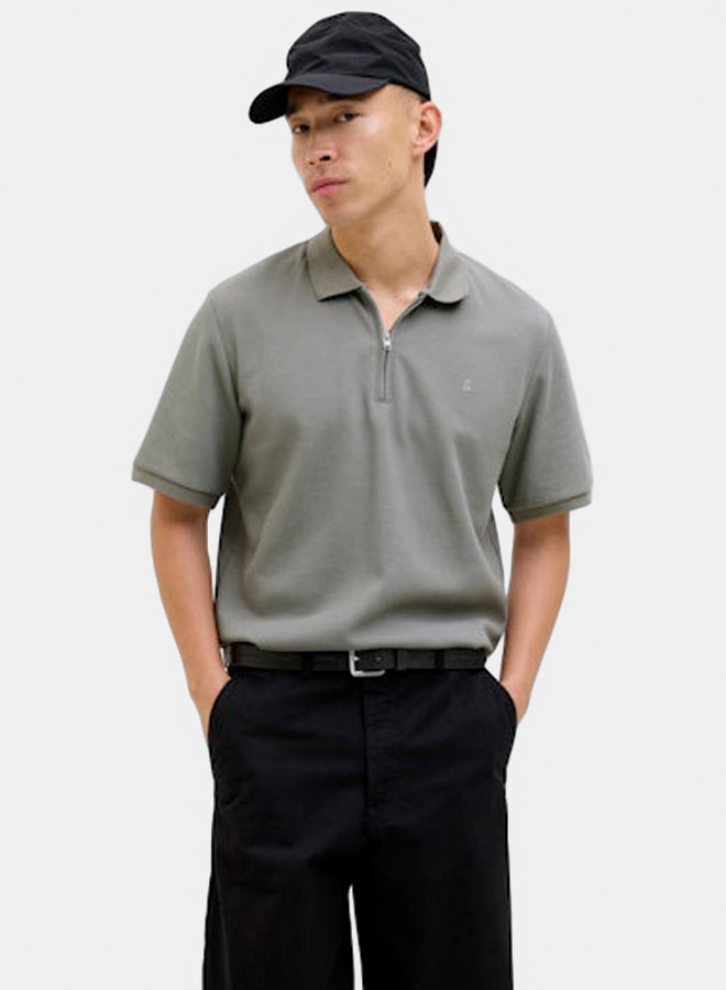 JACK & JONES Mens Austin Zip Polo - Image 3