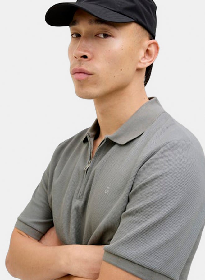 JACK & JONES Mens Austin Zip Polo - Image 4