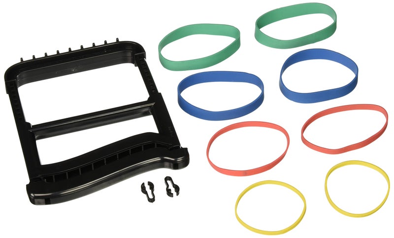 Sammons Preston Rolyan Basic Ergonomic Hand Exerciser, Strengthening Device for Fingers, Hands, and Thumbs, Comes with 4 Pairs of Graded Rubber Bands with Progressive Difficulty, Black - Image 1