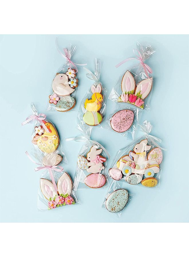 Cellophane Bags 100 pcs Cellophane Treat Bags For Gift Wrapping Wedding Cookie Birthday Cake Pops Gift Candy Buffet Supplies - Image 5