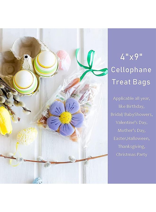 Cellophane Bags 100 pcs Cellophane Treat Bags For Gift Wrapping Wedding Cookie Birthday Cake Pops Gift Candy Buffet Supplies - Image 3
