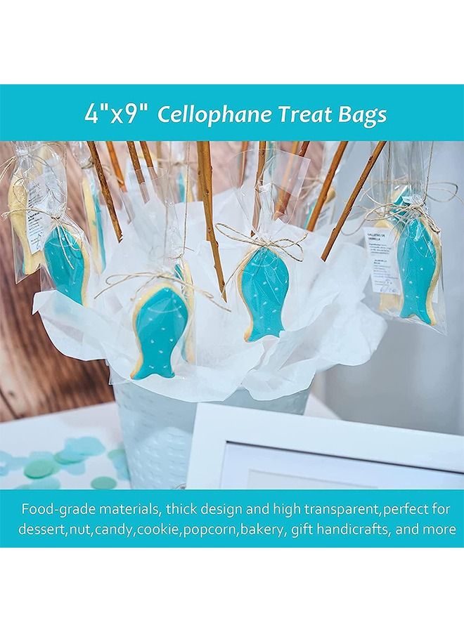 Cellophane Bags 100 pcs Cellophane Treat Bags For Gift Wrapping Wedding Cookie Birthday Cake Pops Gift Candy Buffet Supplies - Image 4