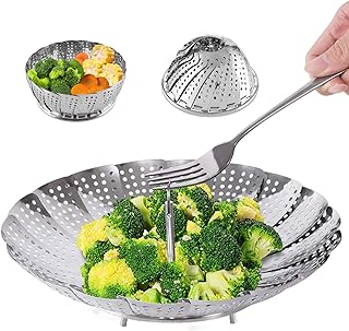 ZOCY Steamer Basket Stainless Steel Vegetable Steamer Basket for Zocy Steaming Cooking (Small (5" to 9")) - Image 1