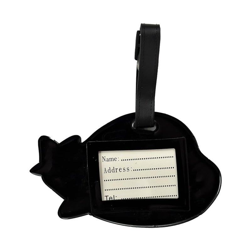 Eitheo Luggage Tags for Kids Luggage Tags with Name & Address Label | Silicone Luggage Tags for Suitcases, Tags for Travel Bags/School Bags Identification tag Colorful Multi (Shark Black) - Image 5